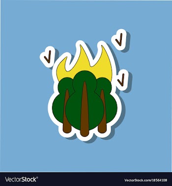 Paper sticker on stylish background fire in the vector image