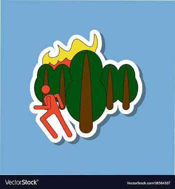 Paper sticker on stylish background fire in vector image