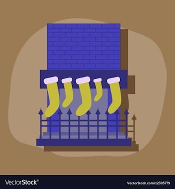 Paper sticker on stylish background Fireplace vector image