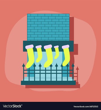 Paper sticker on stylish background fireplace vector image