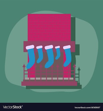 Paper sticker on stylish background fireplace vector image