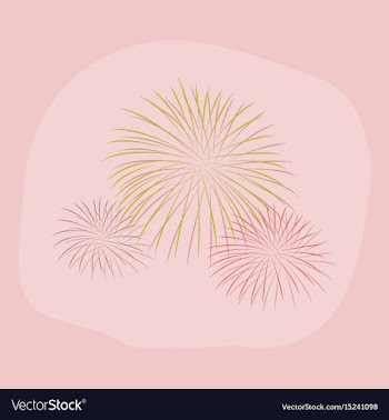 Paper sticker on stylish background firework vector image