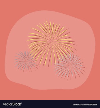 Paper sticker on stylish background firework vector image