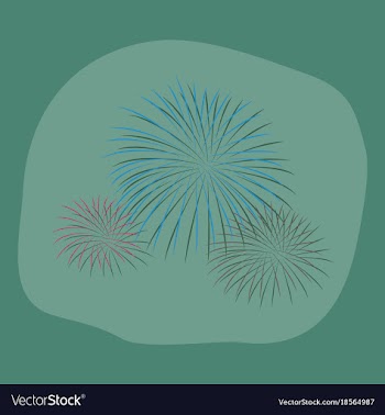 Paper sticker on stylish background firework vector image