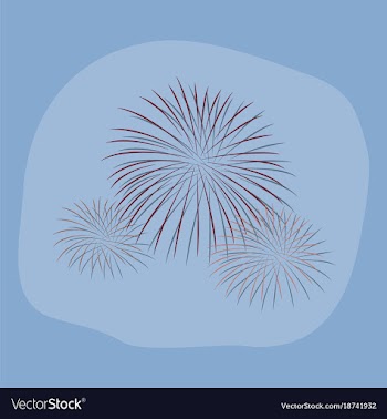 Paper sticker on stylish background firework vector image