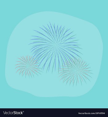 Paper sticker on stylish background firework vector image