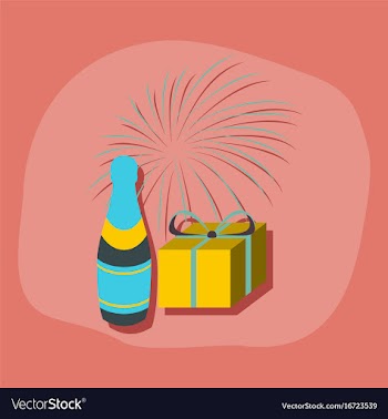 Paper sticker on stylish background fireworks vector image