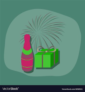 Paper sticker on stylish background fireworks vector image