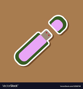 Paper sticker on stylish background flash drive vector image