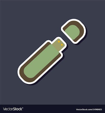 Paper sticker on stylish background flash drive vector image
