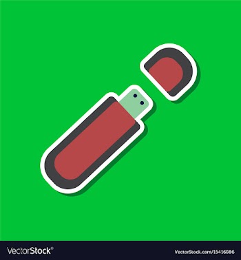 Paper sticker on stylish background flash drive vector image