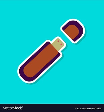 Paper sticker on stylish background flash drive vector image