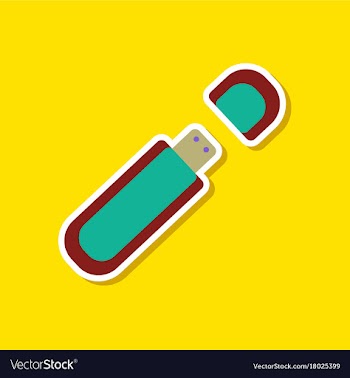 Paper sticker on stylish background flash drive vector image