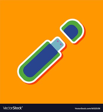 Paper sticker on stylish background flash drive vector image