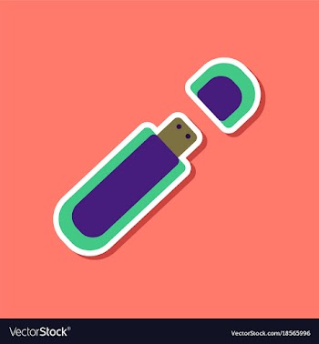 Paper sticker on stylish background flash drive vector image