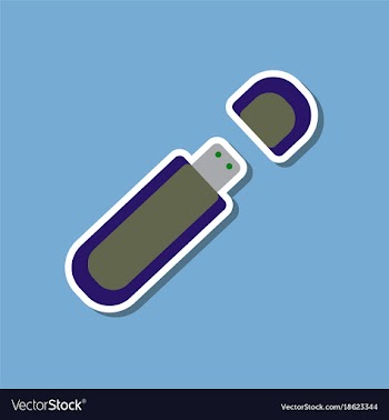 Paper sticker on stylish background flash drive vector image