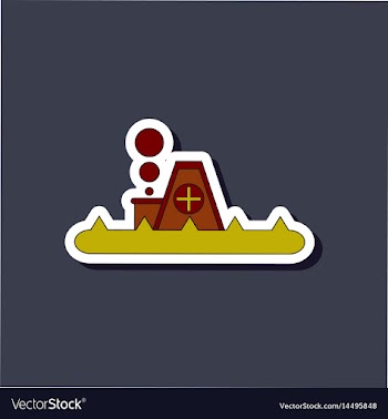 Paper sticker on stylish background flood house vector image