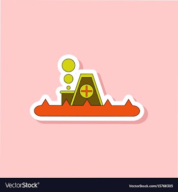 Paper sticker on stylish background flood house vector image