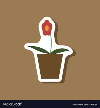 Paper sticker on stylish background flower in a vector image