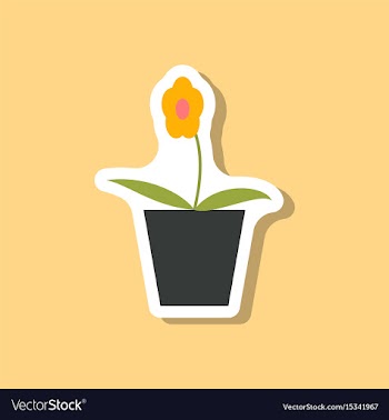 Paper sticker on stylish background flower in a vector image