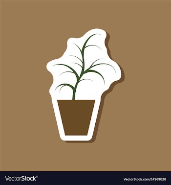Paper sticker on stylish background flower in pot vector image