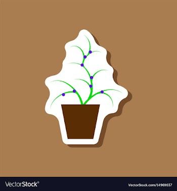 Paper sticker on stylish background flower in pot vector image