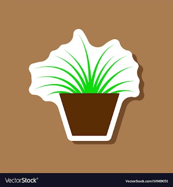 Paper sticker on stylish background flower in pot vector image