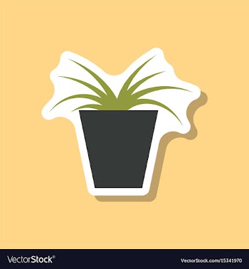 Paper sticker on stylish background flower in pot vector image