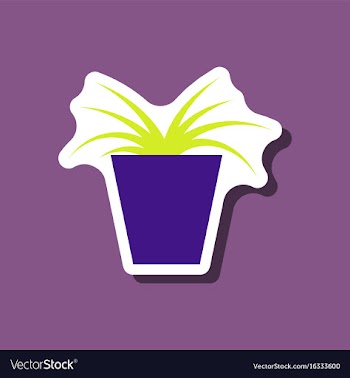 Paper sticker on stylish background flower in pot vector image