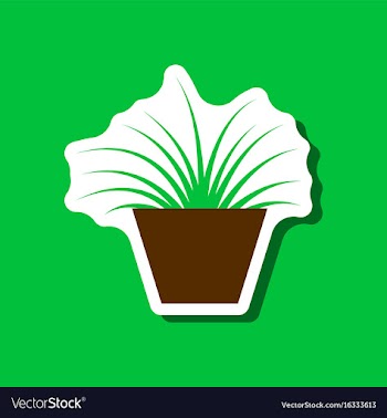 Paper sticker on stylish background flower in pot vector image