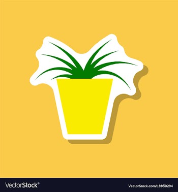 Paper sticker on stylish background flower in pot vector image