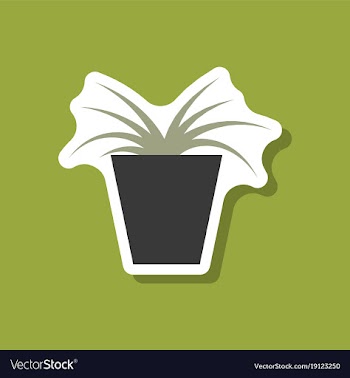 Paper sticker on stylish background flower in pot vector image