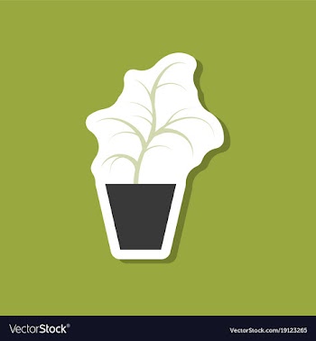 Paper sticker on stylish background flower in pot vector image