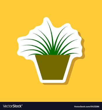 Paper sticker on stylish background flower in pot vector image