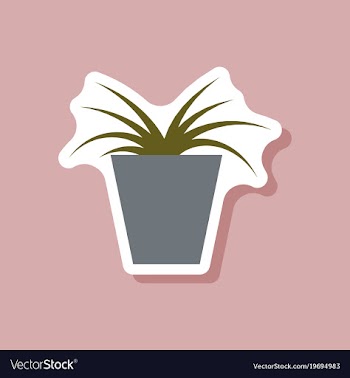 Paper sticker on stylish background flower in pot vector image