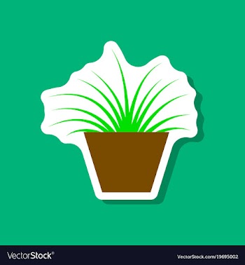 Paper sticker on stylish background flower in pot vector image