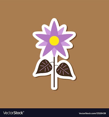Paper sticker on stylish background flower vector image