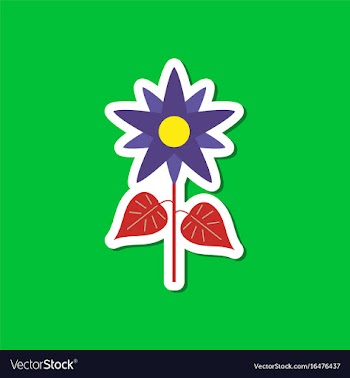 Paper sticker on stylish background flower vector image