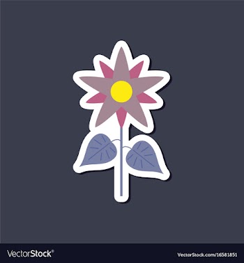Paper sticker on stylish background flower vector image
