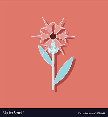 Paper sticker on stylish background flower vector image