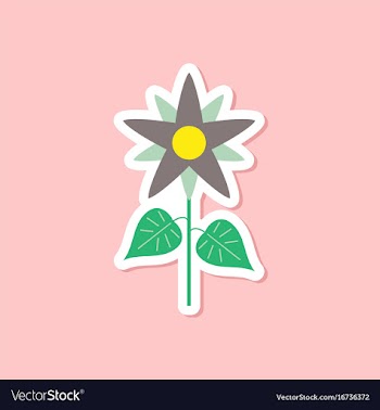 Paper sticker on stylish background flower vector image