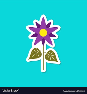 Paper sticker on stylish background flower vector image