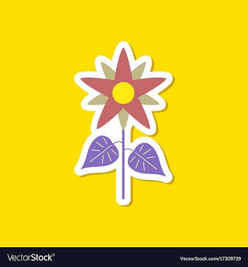Paper sticker on stylish background flower vector image