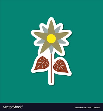 Paper sticker on stylish background flower vector image