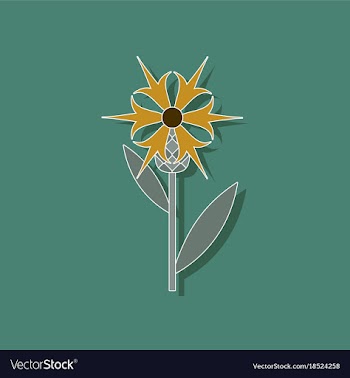 Paper sticker on stylish background flower vector image