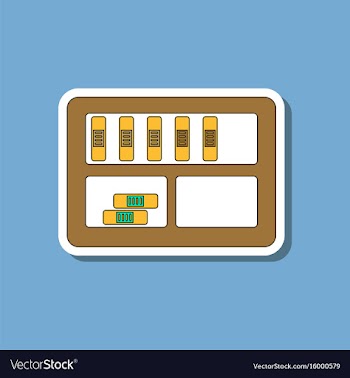 Paper sticker on stylish background folder shelf vector image