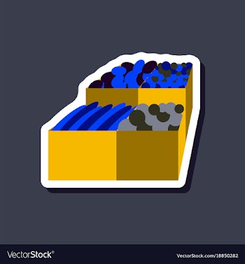 Paper sticker on stylish background food boxes vector image