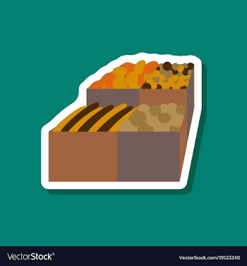 Paper sticker on stylish background food boxes vector image