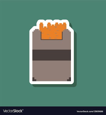 Paper sticker on stylish background french fries vector image