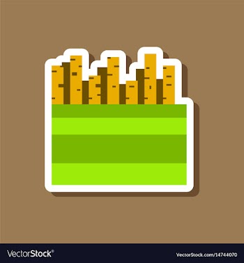 Paper sticker on stylish background french fries vector image